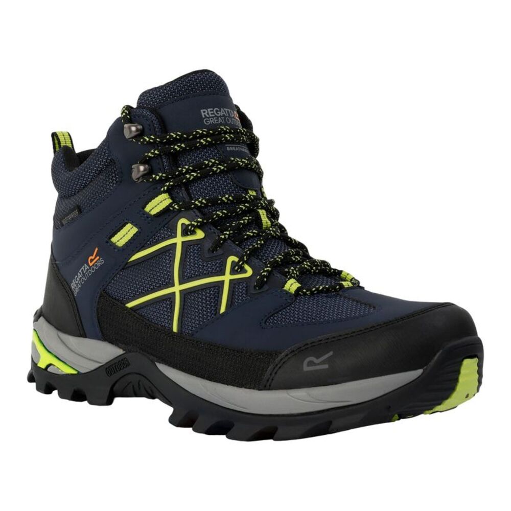 Regatta Mens Samaris III Walking Boots / Navy/Lime Punch